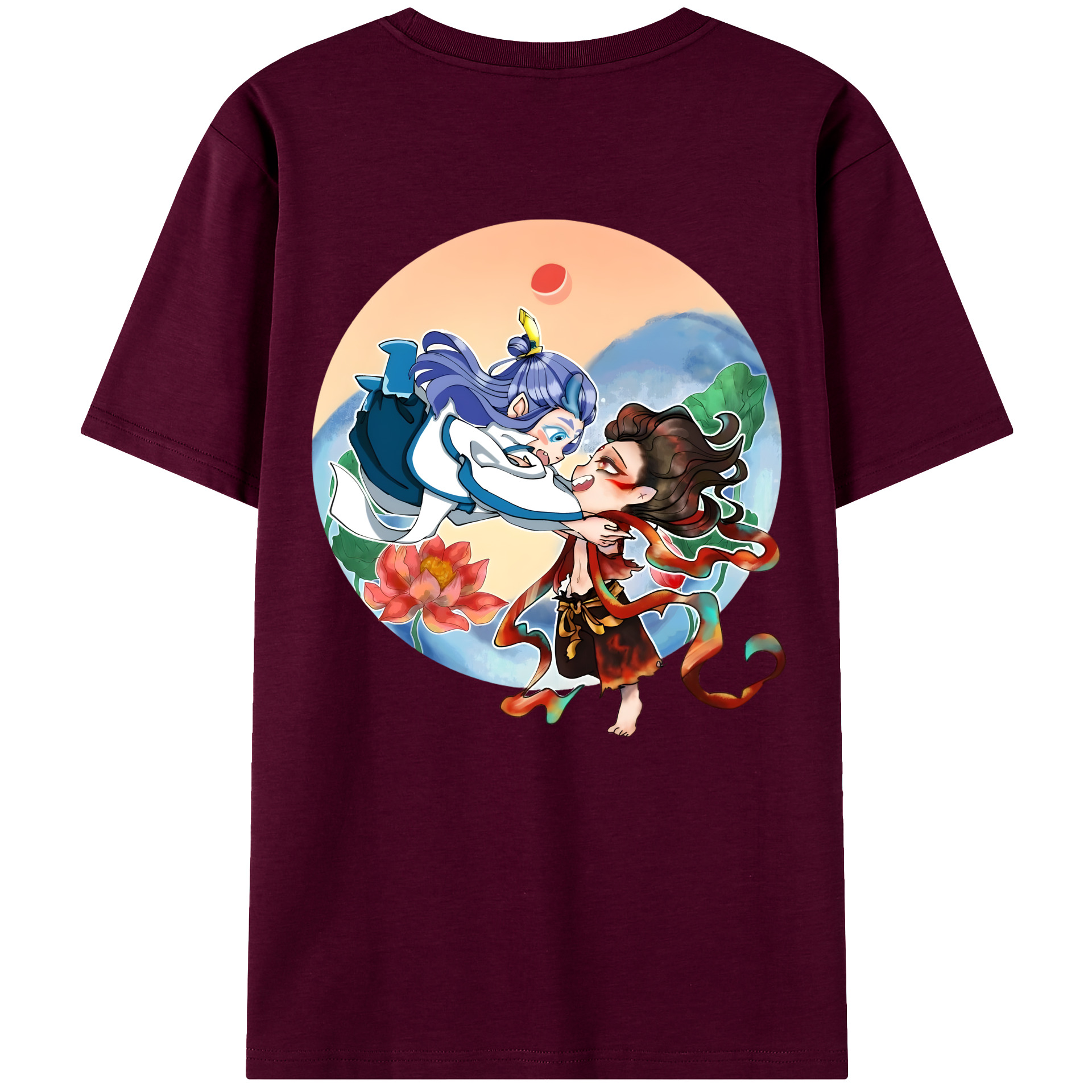 （画像用） Ne Zha 2 ナタ 魔童の大暴れ レディース半袖Tシャツ(バックプリント)